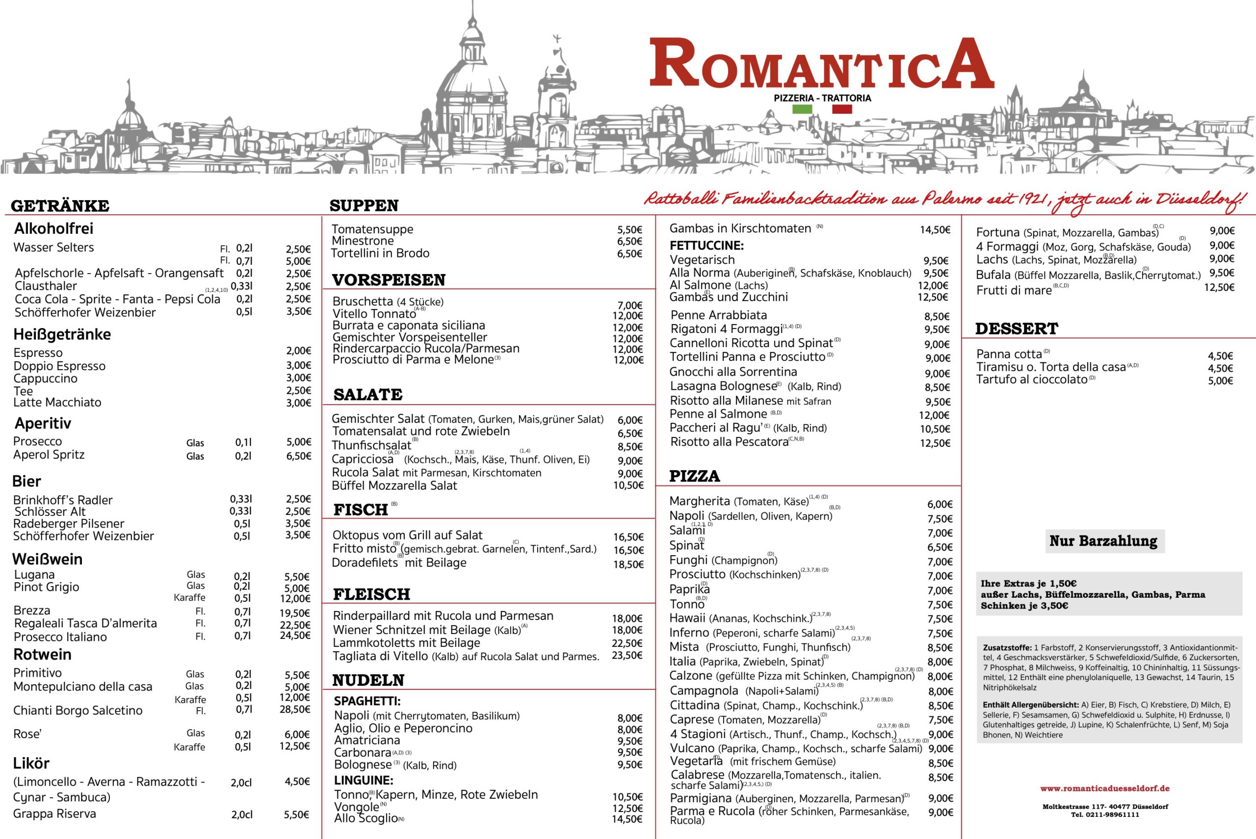 pizzeria romantica menu 2022 tovaglietta- ristorante 2 copia 2